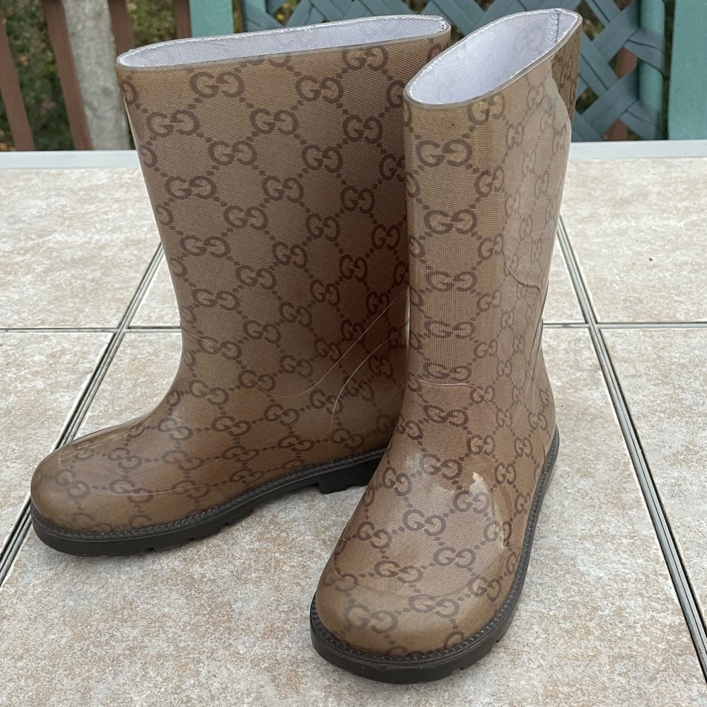 Gucci Kids Brown Rain & Snow Boots